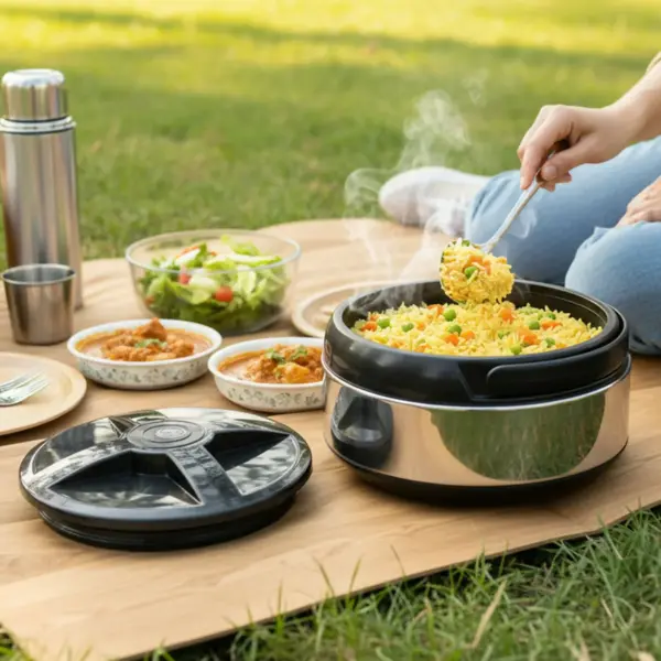 Nilkanth 3-Piece Stainless Steel Insulated Combo Set