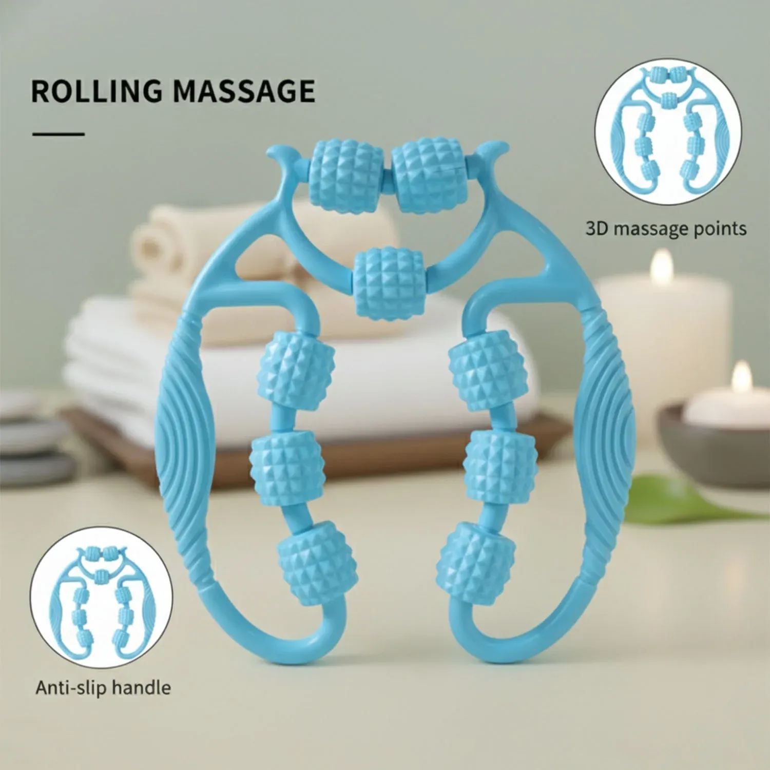 Handheld Body Massage Roller for Legs, Arms & Muscle Relaxation (1 Pc) - Detailed Feature View 6