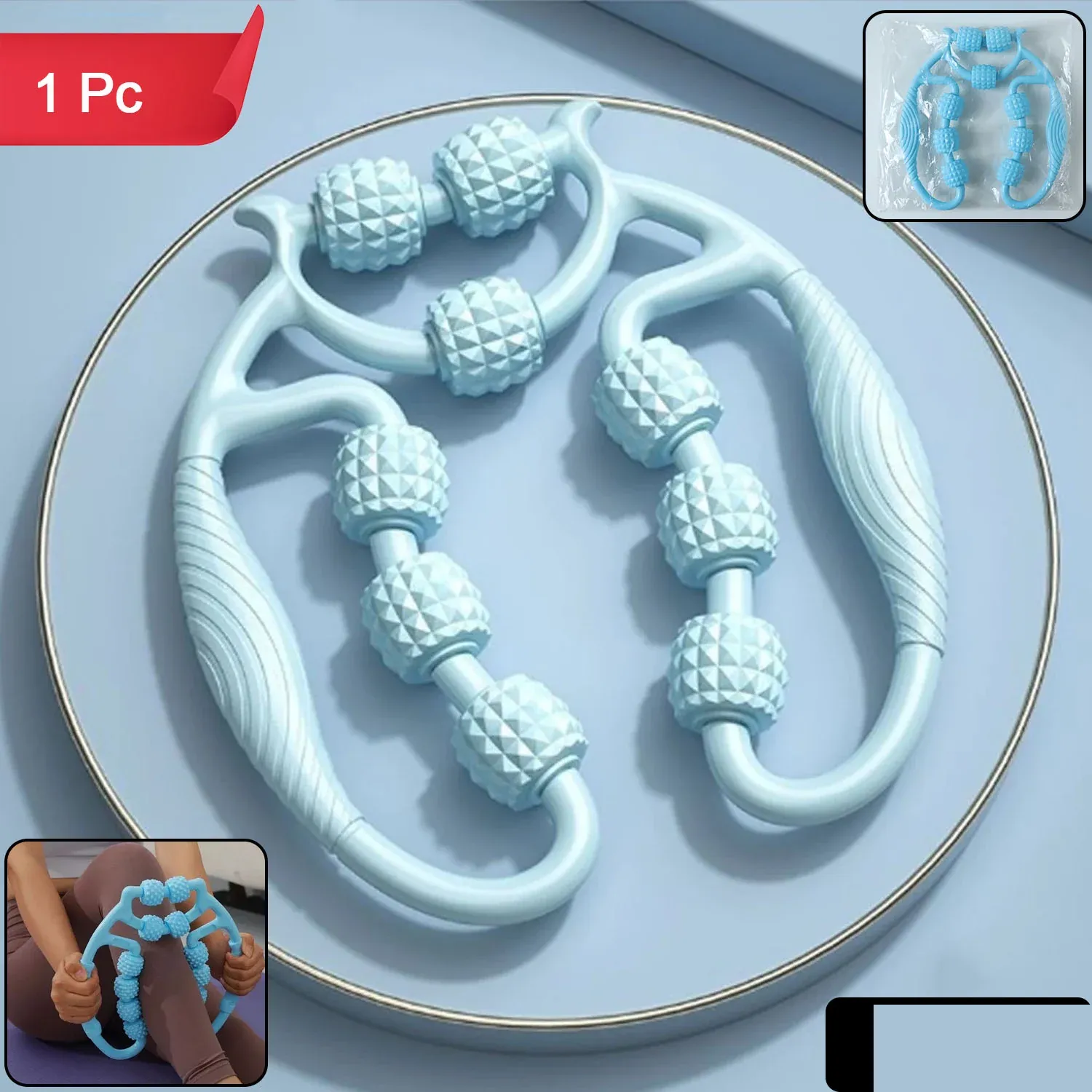 Handheld Body Massage Roller for Legs, Arms & Muscle Relaxation (1 Pc) - Detailed Feature View 1