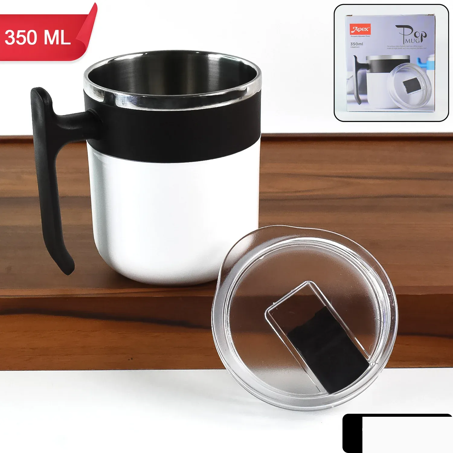 Insulated Mug – 350ml Stainless Steel, Spill-Resistant - Detailed Feature View 1