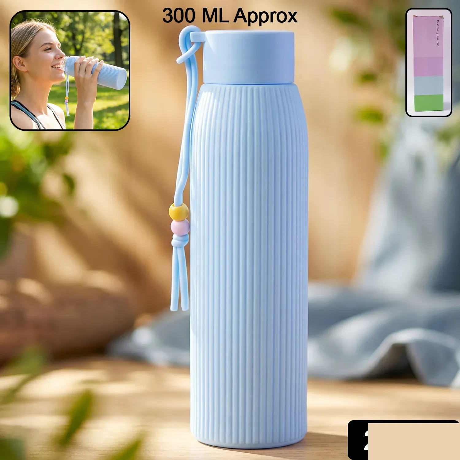 Glass Water Bottle – Stylish & Leakproof for Daily Use - Detailed Feature View 1