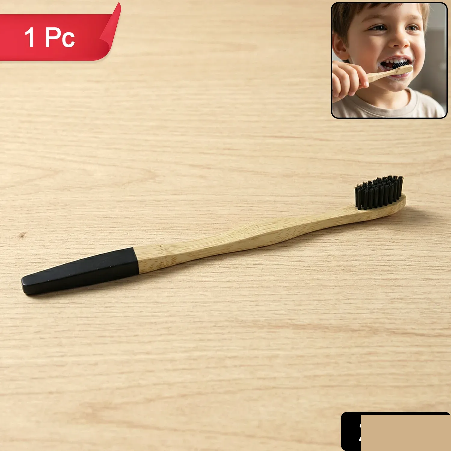 Bamboo Toothbrush – Eco-Friendly & Soft Charcoal Bristles - Detailed Feature View 2