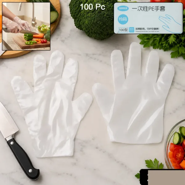 Clear Disposable Gloves 100 Pc – Kitchen & Food Safe