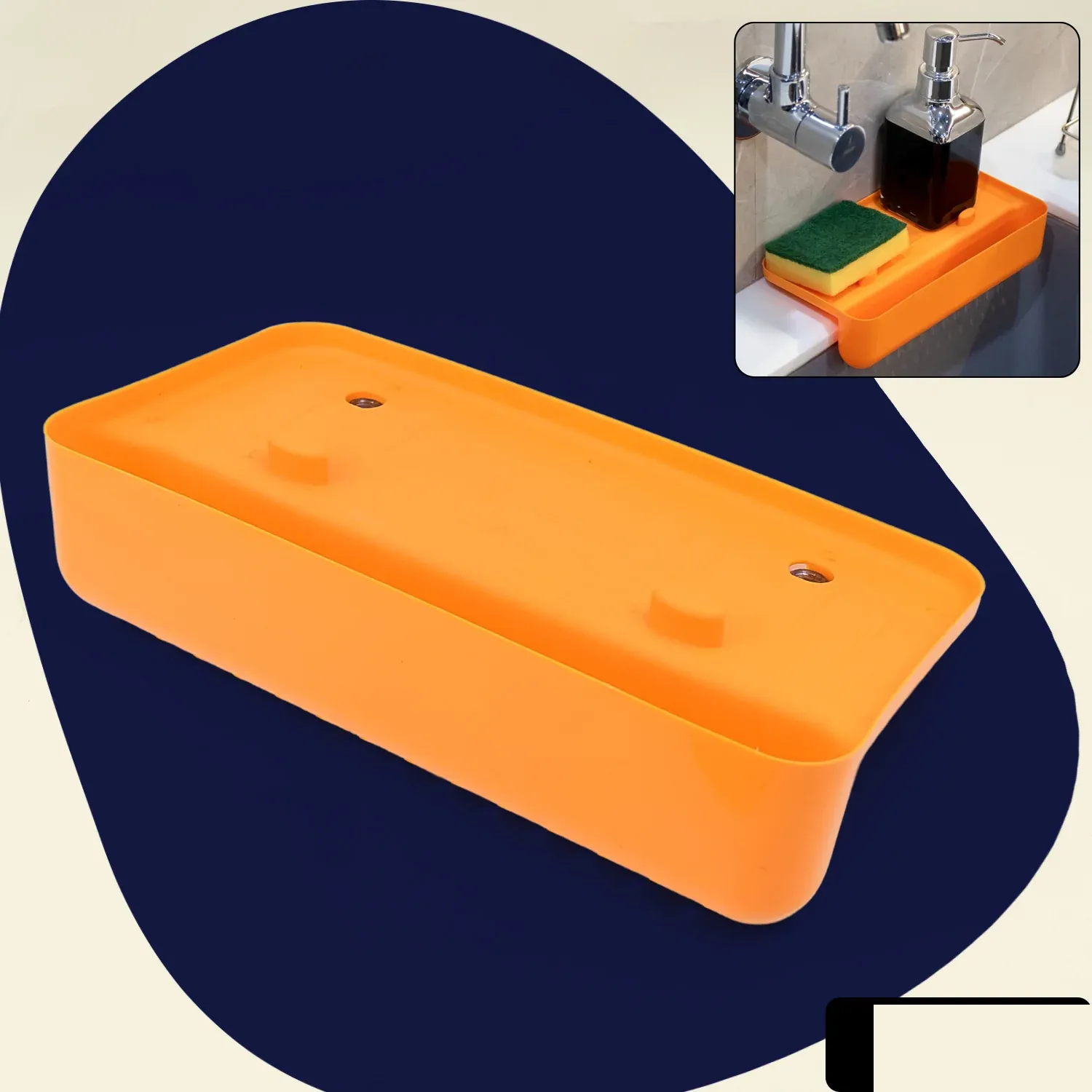 Sink Drainer Shelf – Multifunctional Plastic Storage | Garth - Detailed Feature View 1