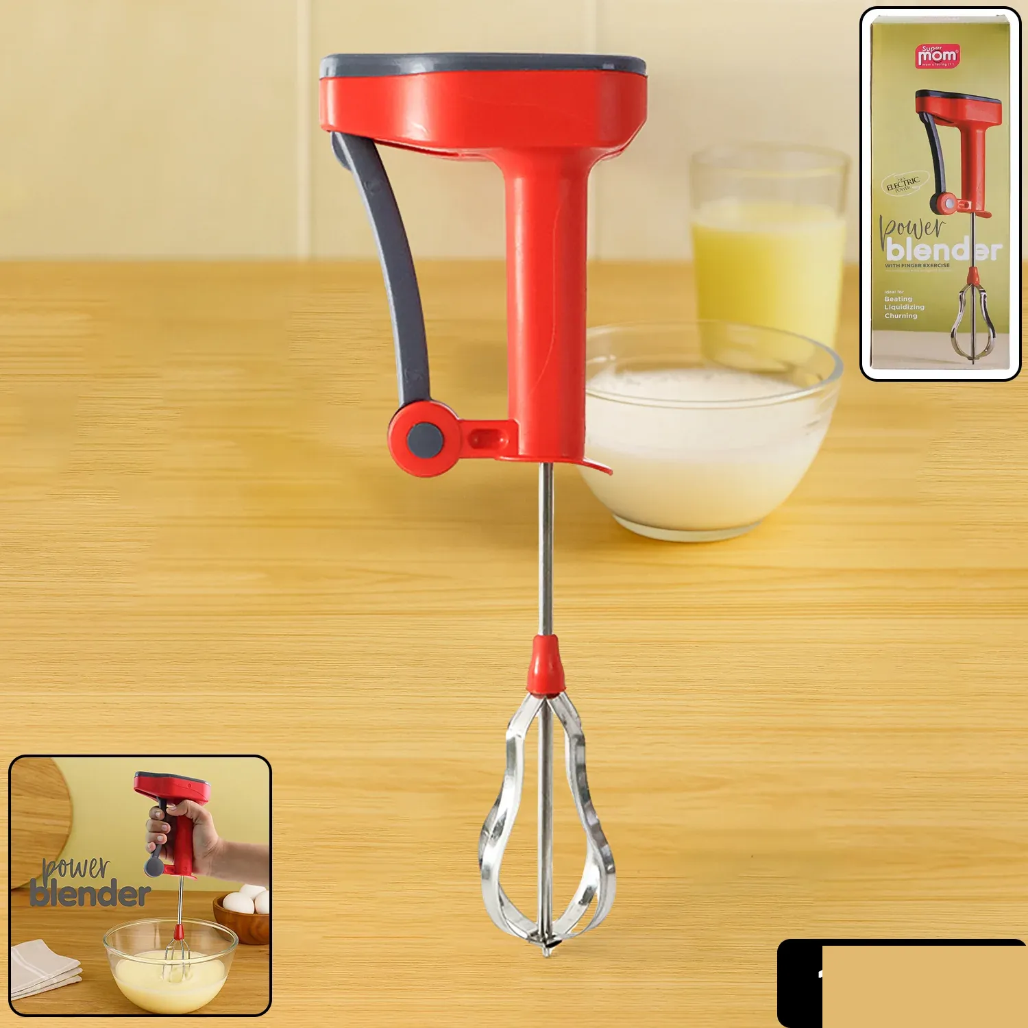 Handheld Power Blender – Versatile Beating & Churning - Detailed Feature View 1