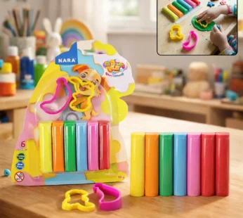 NARA 6 Color Modelling Clay Set with Shape Cutters – Kids DIY Creative Play Dough Kit (50 Gm)