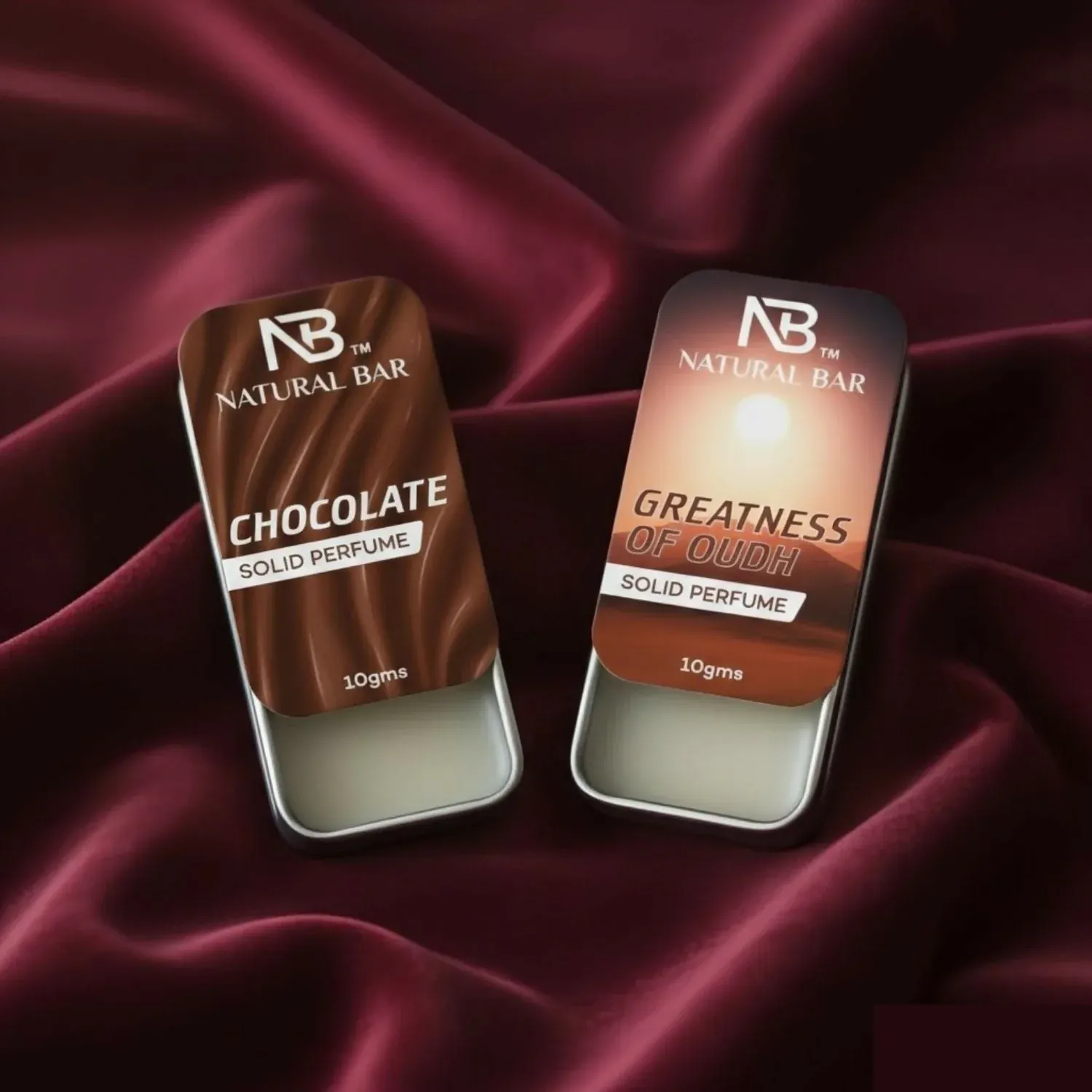 Premium Chocolate & Oud Solid Perfume Combo – Alcohol-Free, Long-Lasting Scent (10g, 2 Pc) - Buy Online at Alikart