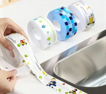 Self-Adhesive Waterproof Sealing Tape – Kitchen Sink, Bathroom Corner Gap Caulk (Oil-Proof) (Random Print)