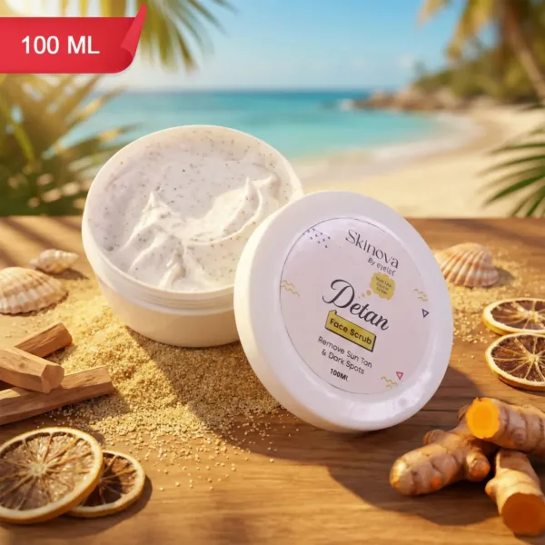 Eyelet Skinova Detan Face Scrub for Sun Tan & Dark Spots – 100ml