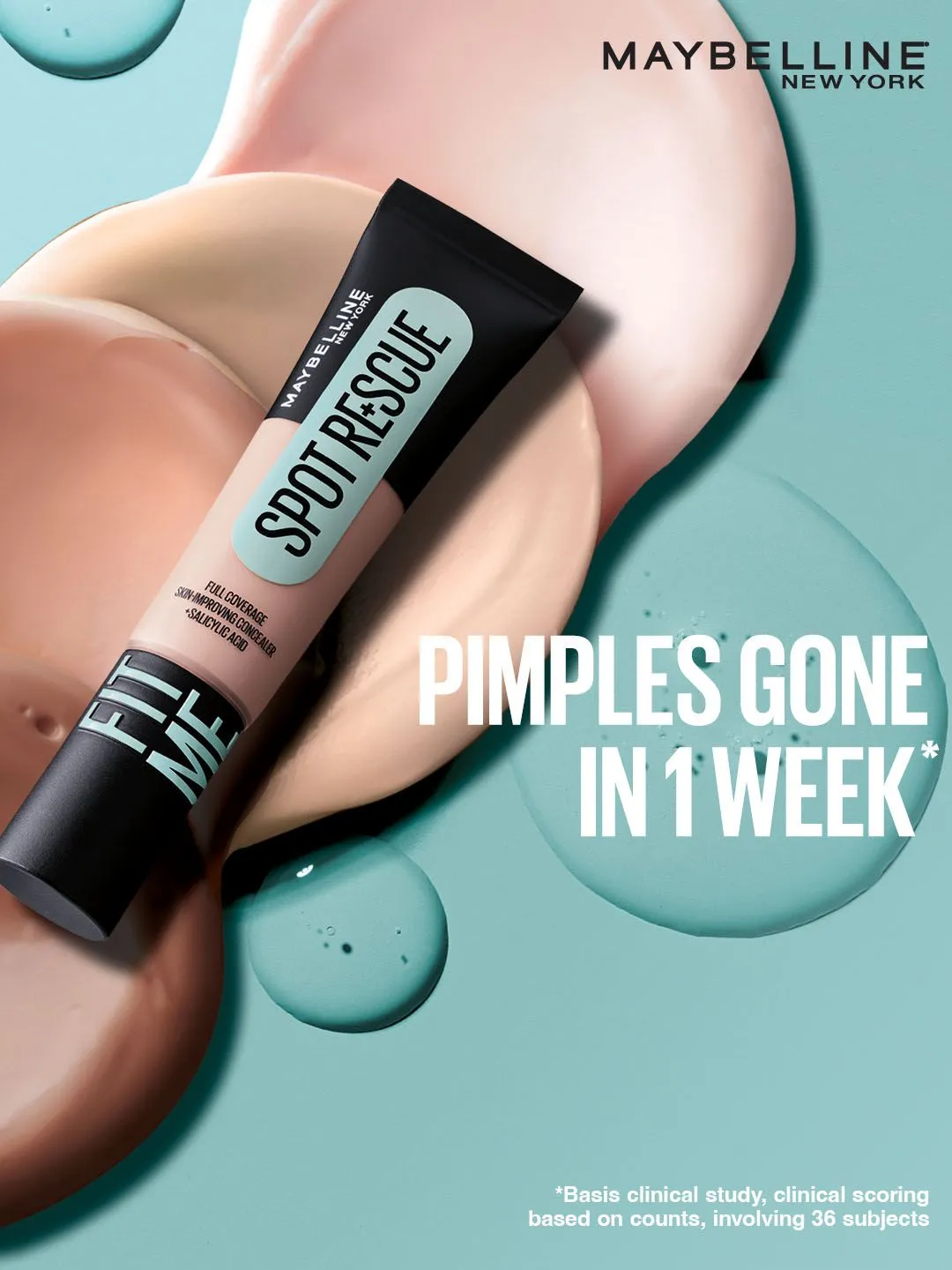 Maybelline New York Fit Me Spot Rescue Full Coverage Concealer 15ml - Acne Safe - Shade 60 - Detailed Feature View 1