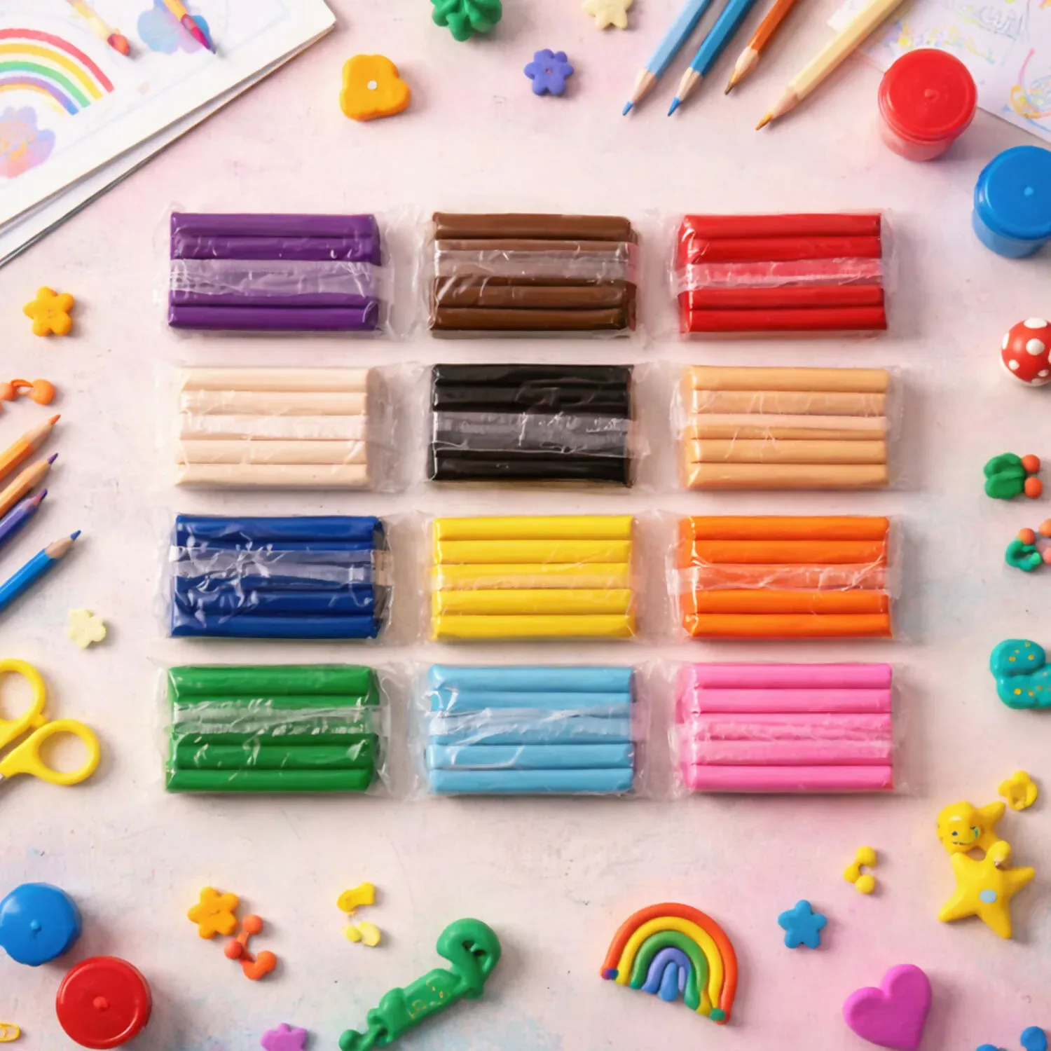 Kids Creative Modelling Clay – 24 Vibrant Bars DIY Craft Kit - Detailed Feature View 4