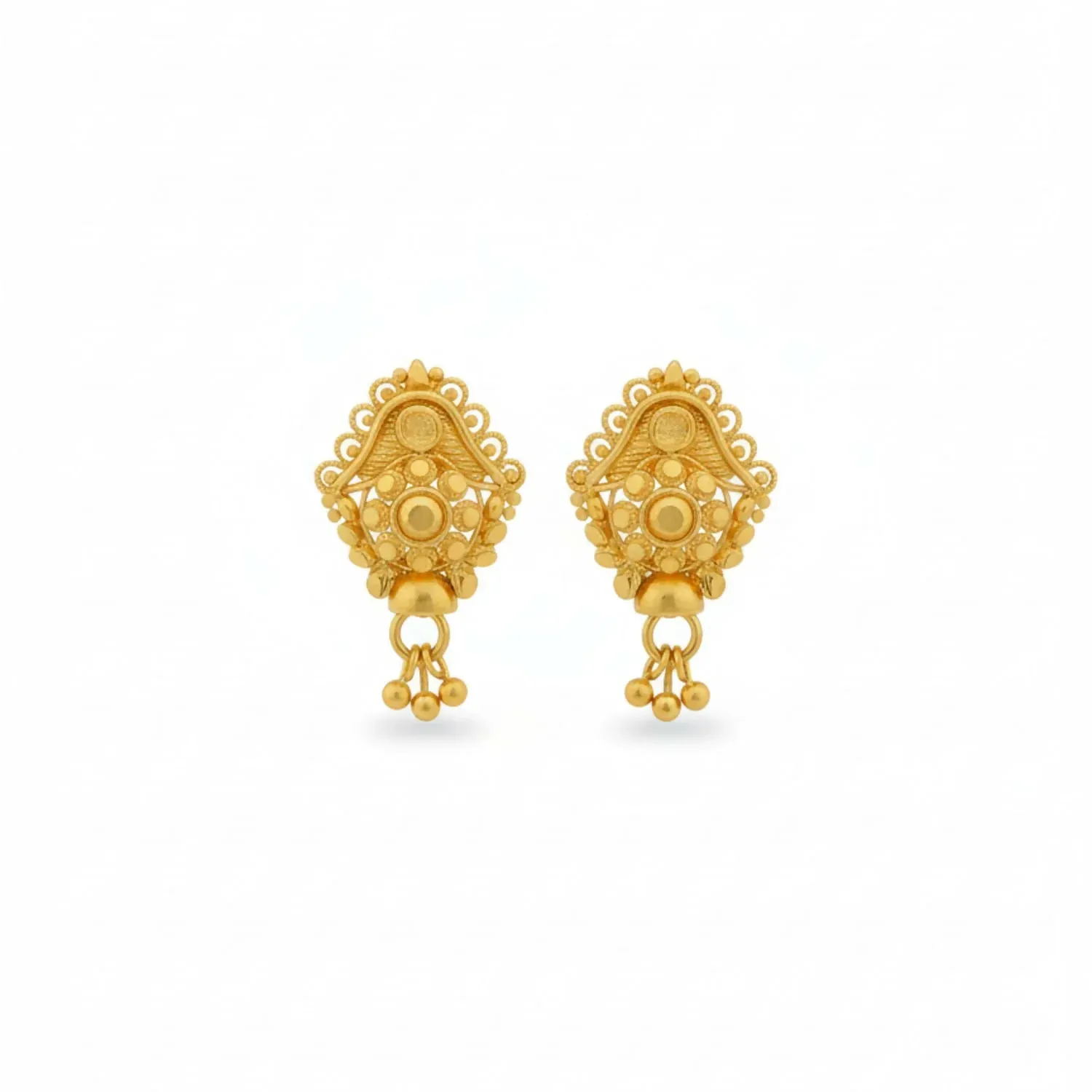 3 Drops Golden Earrings for Women & Girls – Traditional Fancy Jewellery Gift - Detailed Feature View 3