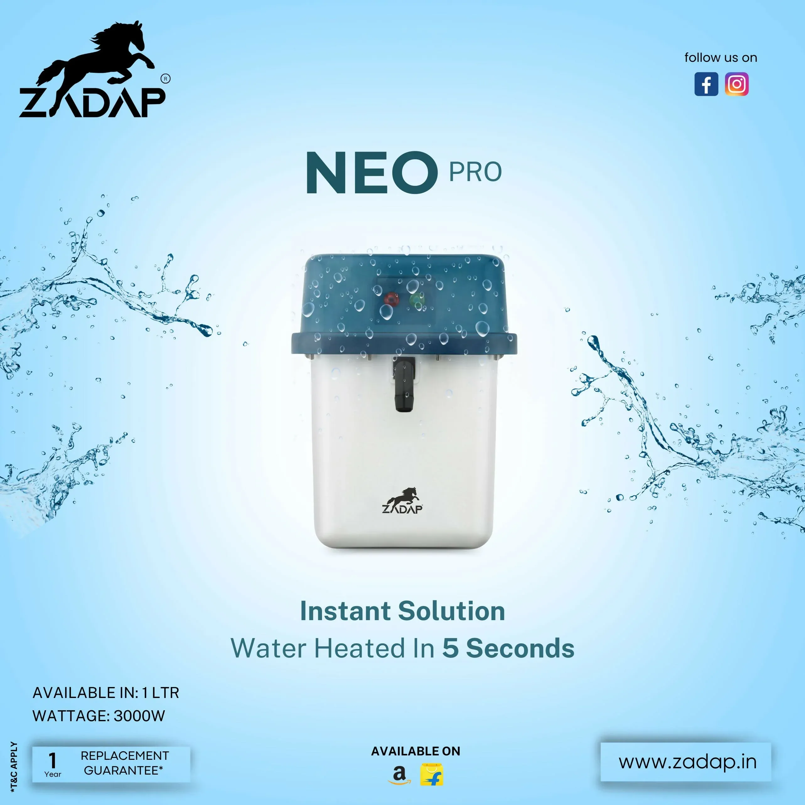 ZADAP Portable 3kW Instant Water Heater - Fast & Safe - Detailed Feature View 23