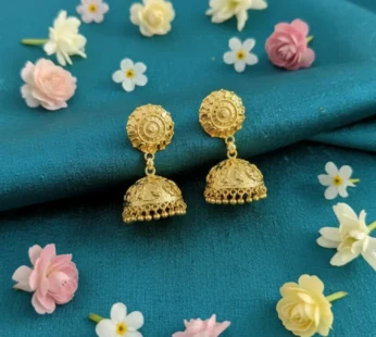 Elegant Golden Jhumka Earrings for Women & Girls – Traditional Fancy Jewellery
