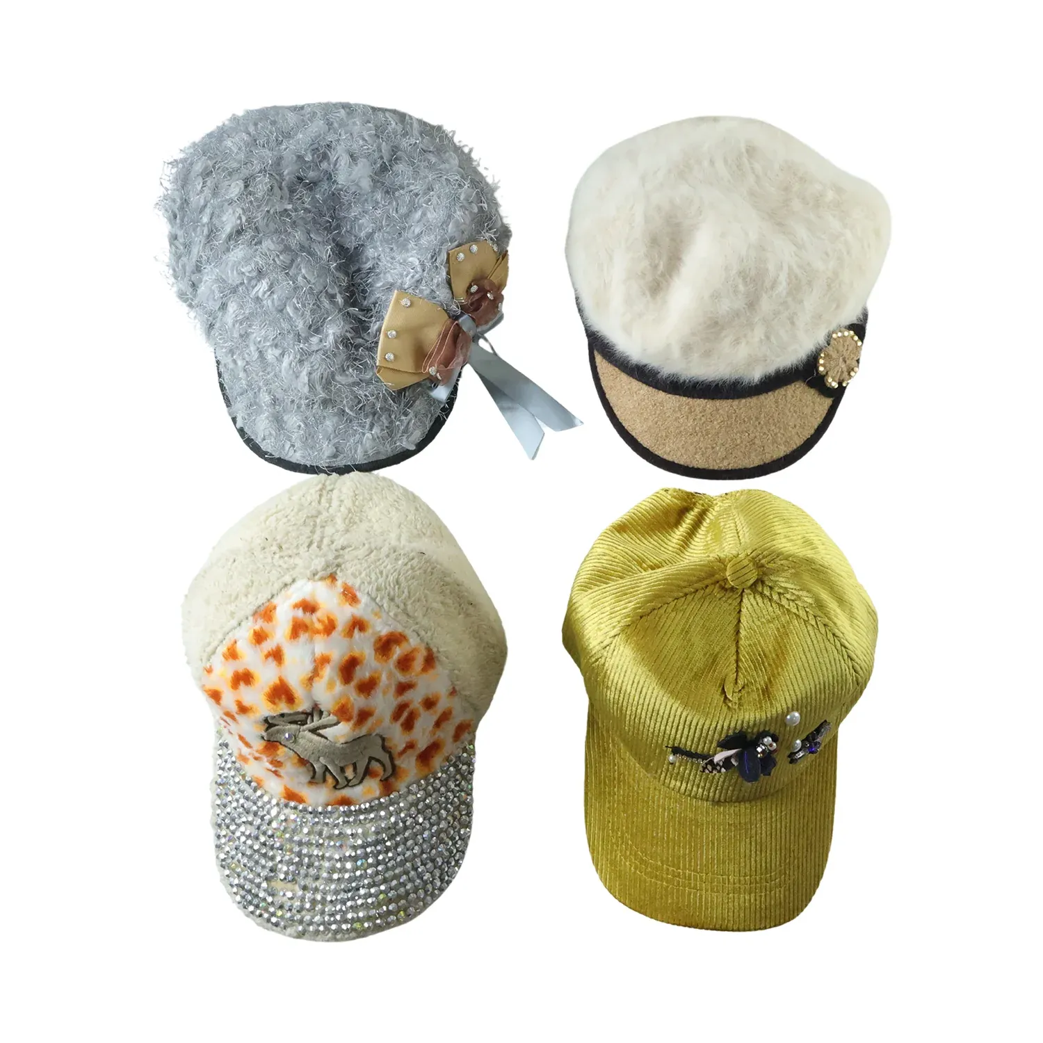 Stylish Winter & Summer Designer Cap – Soft Fur, Embroidered (1 Pc) - Detailed Feature View 3