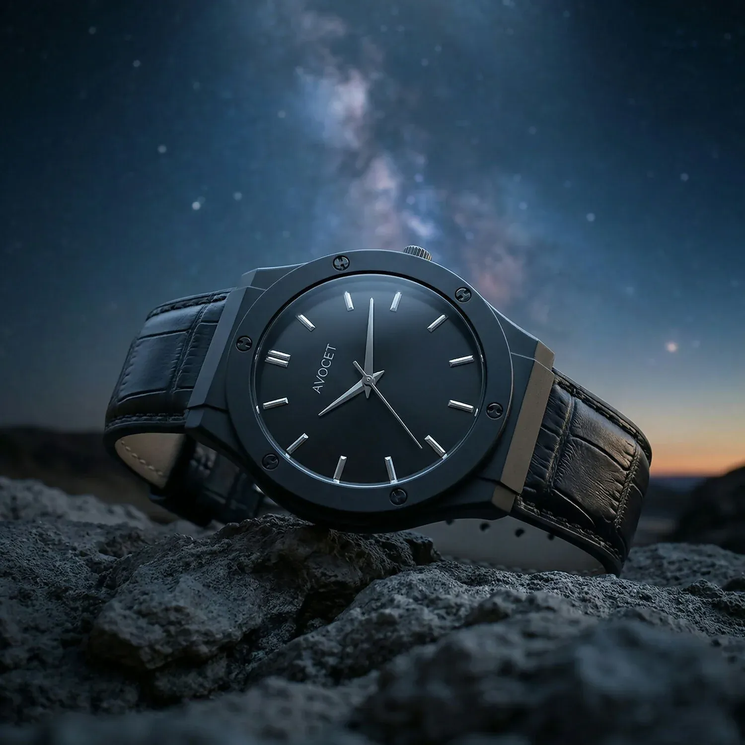 Premium Premium Black Analog Wrist Watch with Classic Leather Strap for Men - Buy Online at Alikart