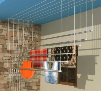Ceiling Mounted Pull Down Cloth Drying Rack – Space Saving & Durable