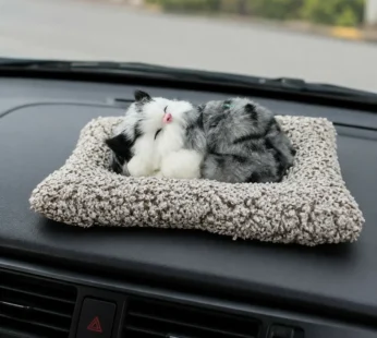 Sleeping Cat Plush Toy for Dashboard & Room Decor