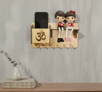 Om Key Holder with Shelf and Mobile Stand – Organized Spiritual Décor