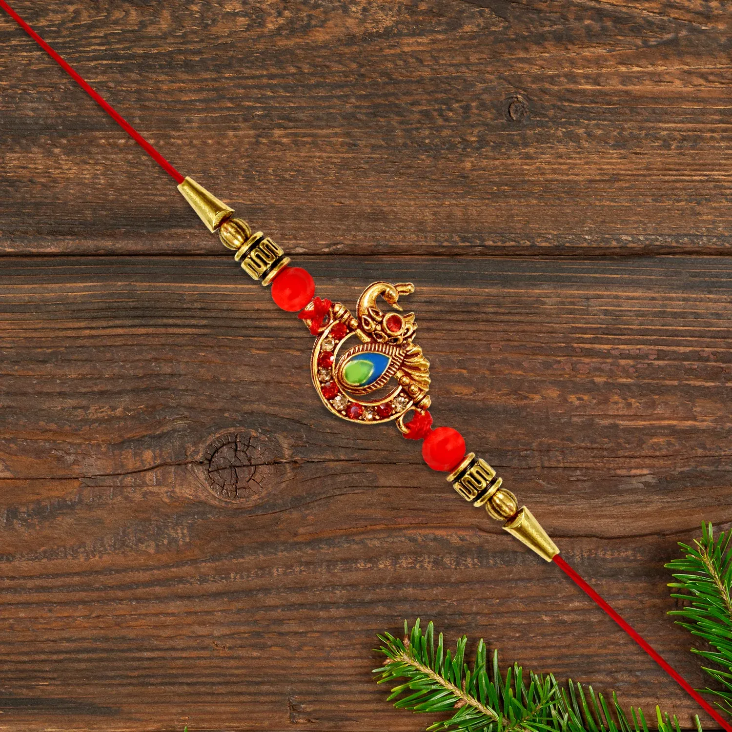 Premium Stone-Studded Rakhi Thread – Elegant & Comfortable (1 Pc) - Buy Online at Alikart