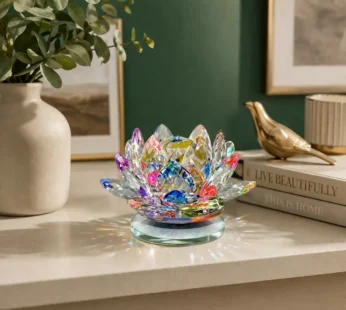 Crystal Cut Decorative Glass Lamp Shade Table Decor Showpiece