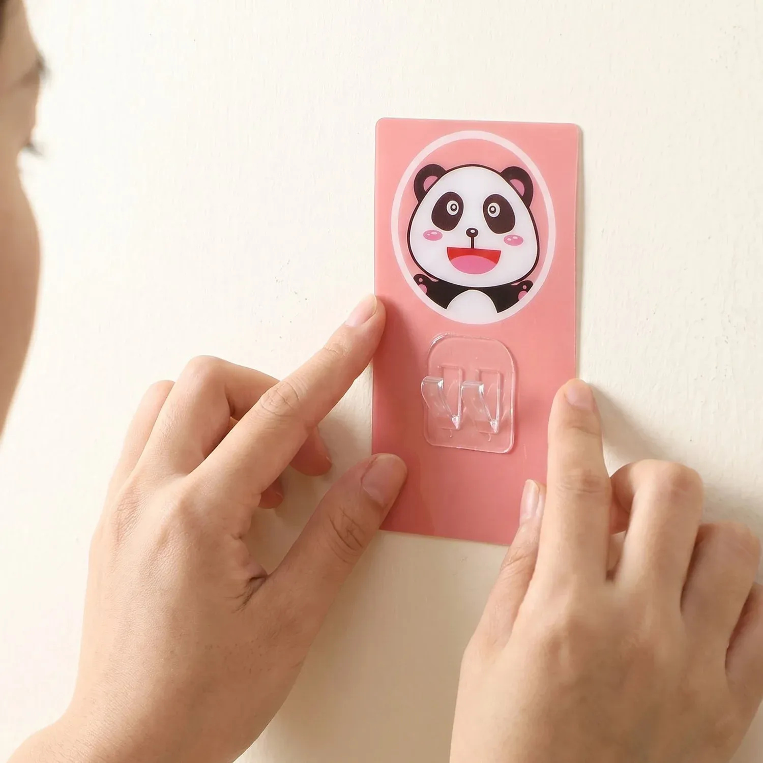 Cartoon Adhesive Plastic Wall Hook - Strong Hold, No Drilling (1 Pc) - Detailed Feature View 3
