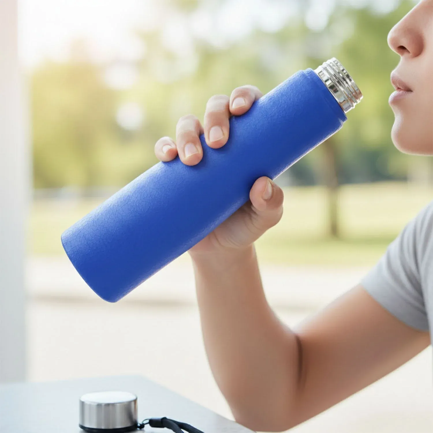 Stainless Steel Water Bottle – Leakproof with Carry Strap 1000 ML - Detailed Feature View 6