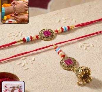Meenakari Bead Bhabhi Rakhi – Elegant Traditional Design