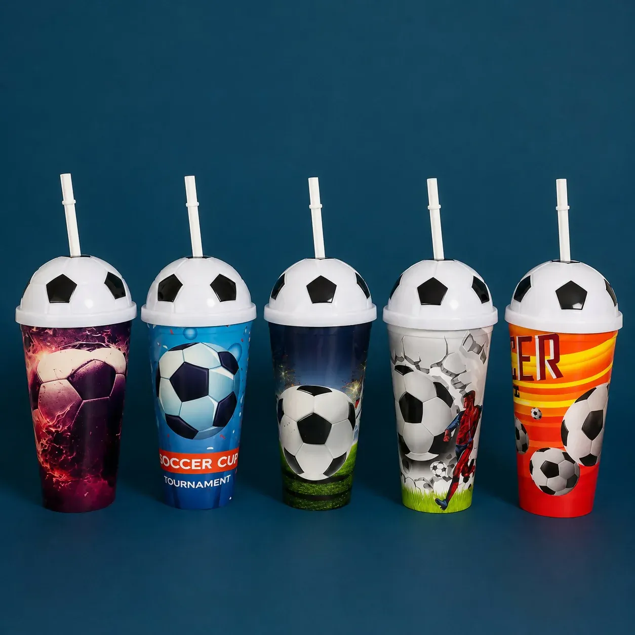 Plastic Football Sipper Cup – Perfect for Kids & Sports Fans - Detailed Feature View 5