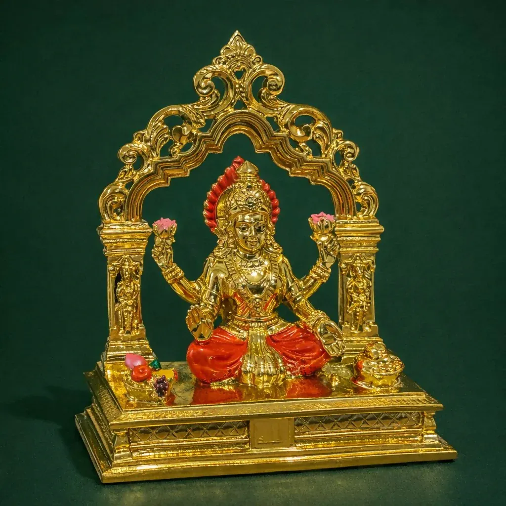 Goddess Lakshmi Idol Decorative Showpiece for Home Temple - Detailed Feature View 2