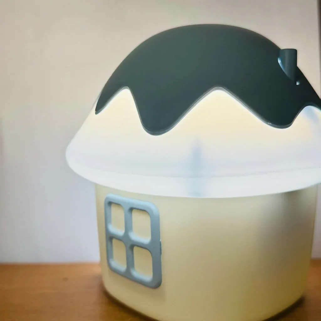 Cute Mushroom House LED Night Lamp with Cartoon Figure for Kids Room - Detailed Feature View 1