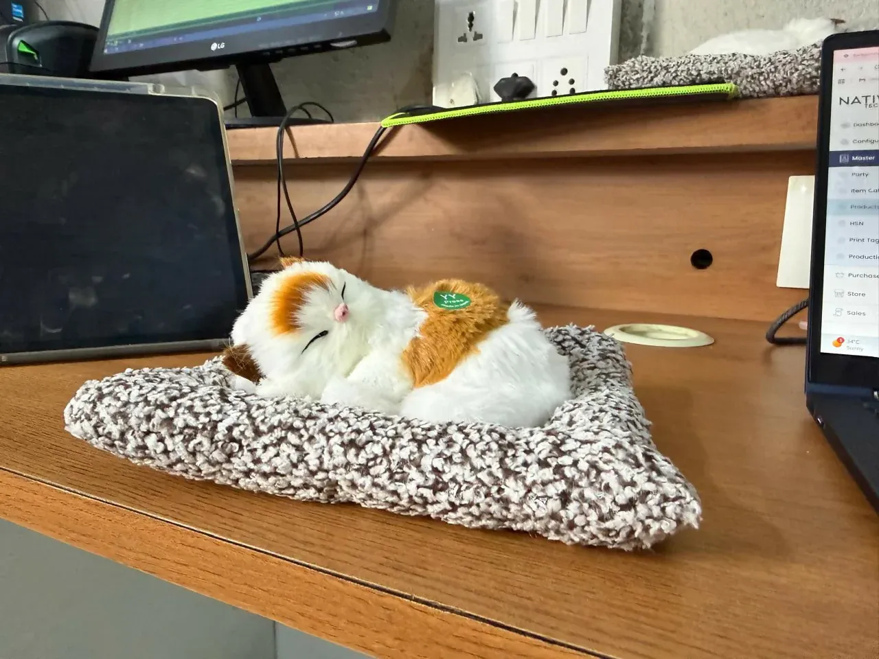 Sleeping Cat Plush Toy for Car Dashboard & Home Decoration - Detailed Feature View 6