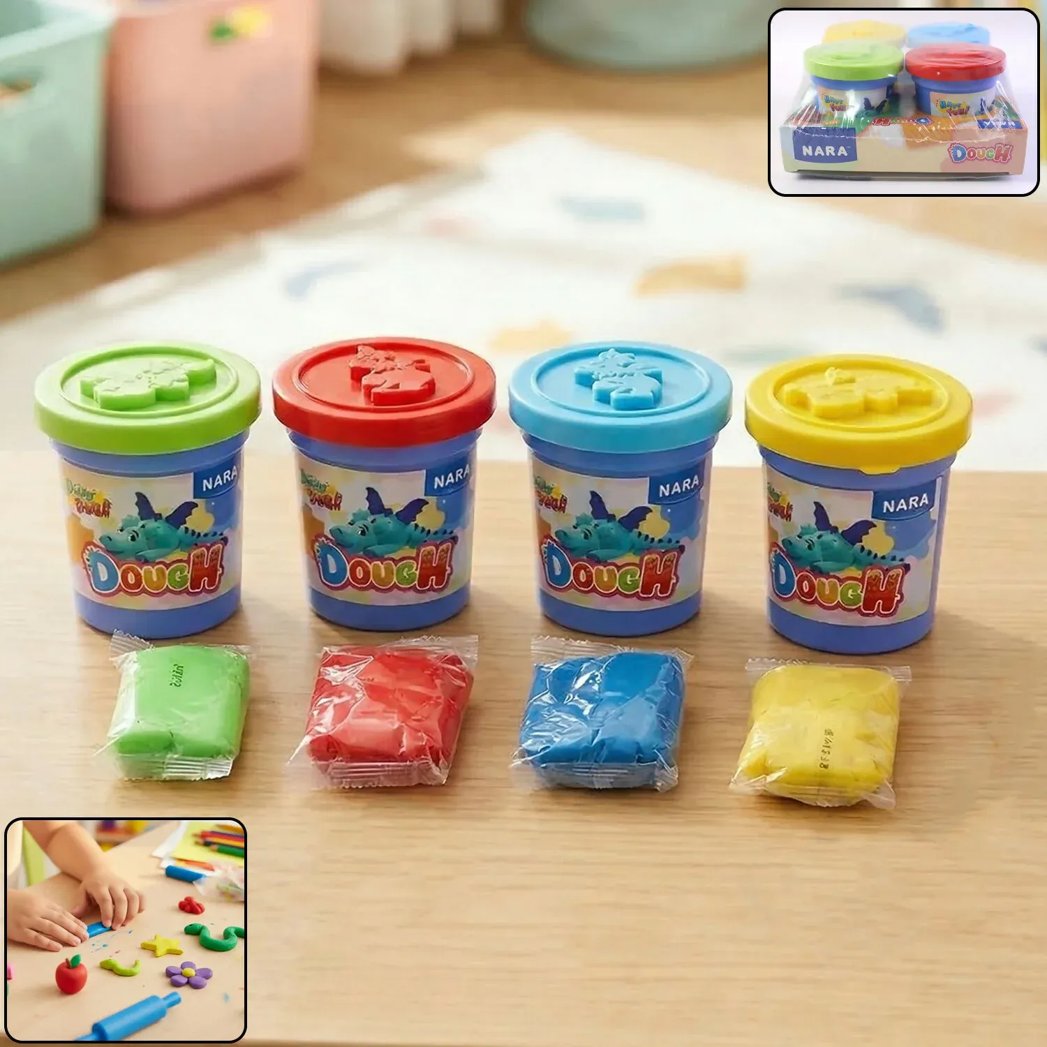 Premium NARA Kids Soft Colorful Dough Clay Set for Creative Play and Learning Activity Kit - Buy Online at Alikart
