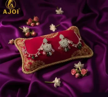Royal Silver-Plated Kansar Earrings with Multicolor Beads & Floral Design
