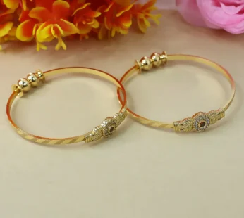 Elegant Floral Bangles with Stone and Beaded Accents