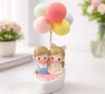 Cute Couple Boat Showpiece with Balloon – Romantic Home Decor Gift
