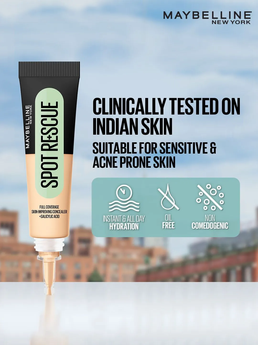 Maybelline New York Fit Me Spot Rescue Full Coverage Concealer 15ml - Acne Safe - Shade 60 - Detailed Feature View 5