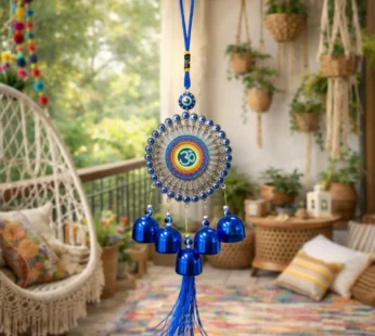 Evil Eye Hanging Decor with Bells & Tassel for Protection