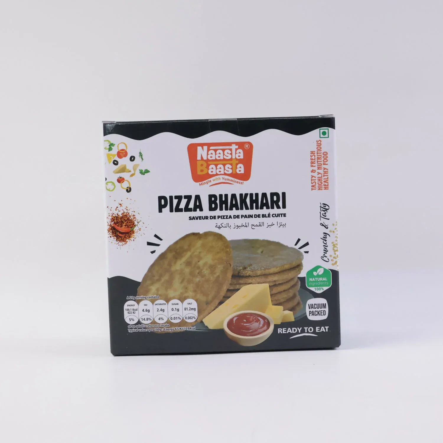 Naasta Baasta Pizza Bhakhari - Pizza Flavor & Crispy Ready to Eat Snack Delight (200 Gm) - Detailed Feature View 5