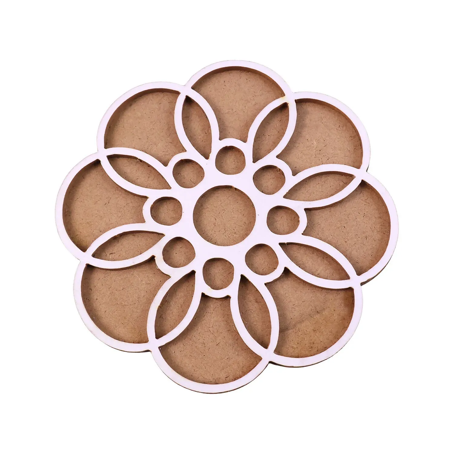 Premium Wooden Rangoli Stencil – Easy Round Petal Flower Design - Buy Online at Alikart