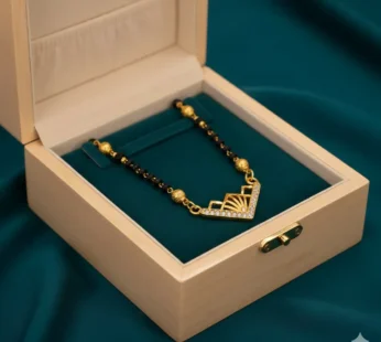 Gold Diamond Mangalsutra with Geometric Art Deco Pendant