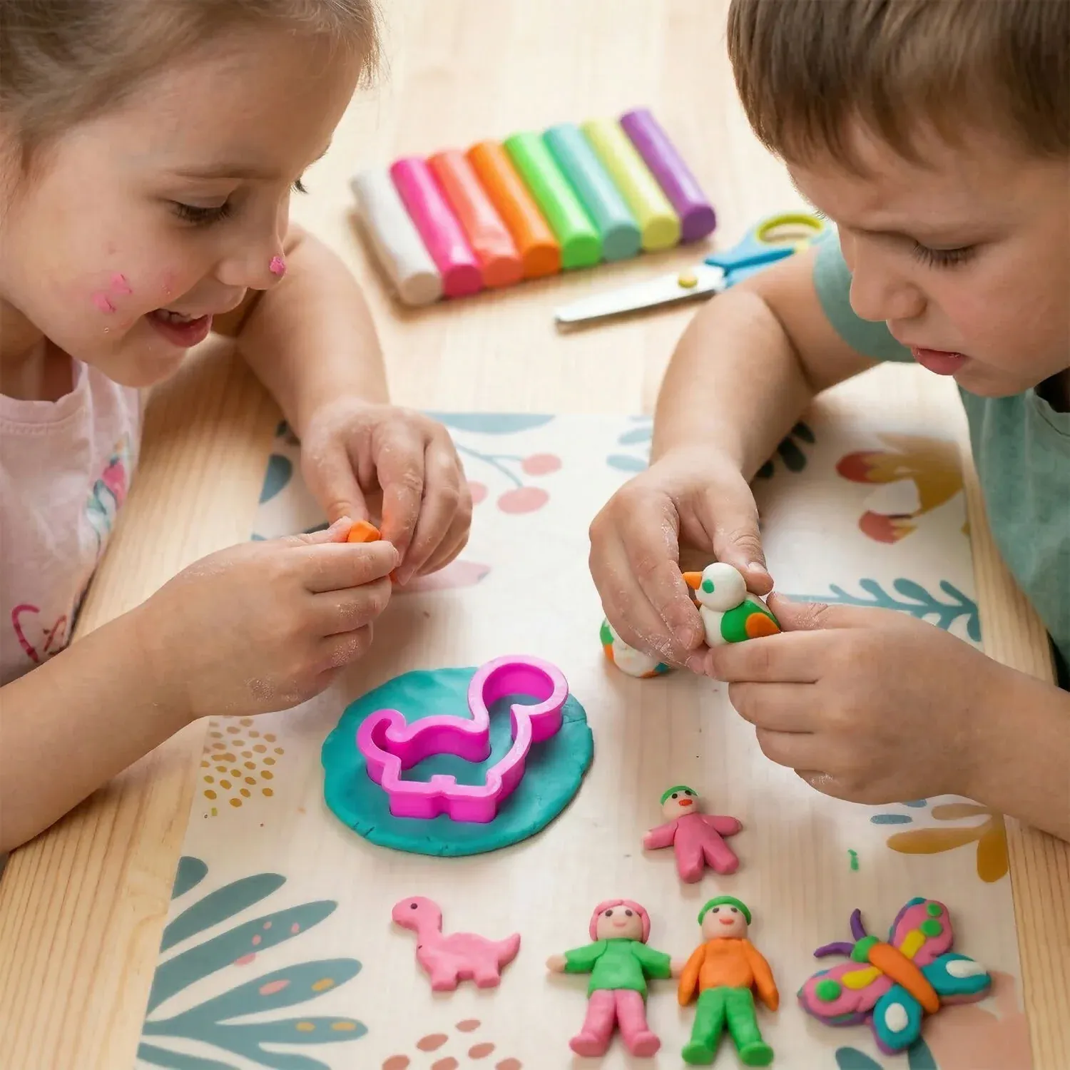 Nara 8-Color Modelling Clay Set with Cutter – 40g Creative Play Dough Kit - Detailed Feature View 3