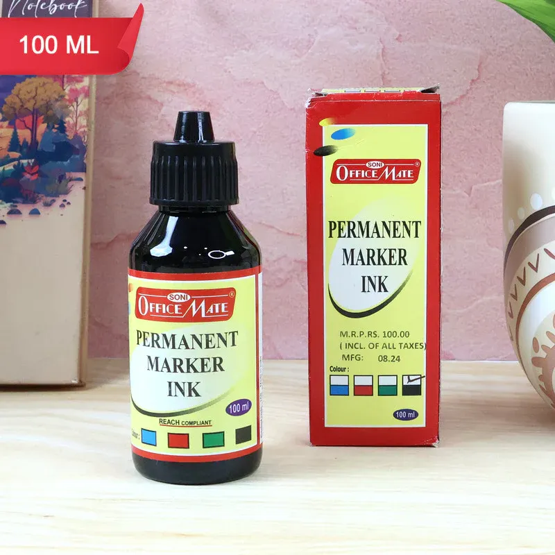 Premium Permanent Marker Ink – 100ml Black Refill for Bold, Long-Lasting Markings - Buy Online at Alikart