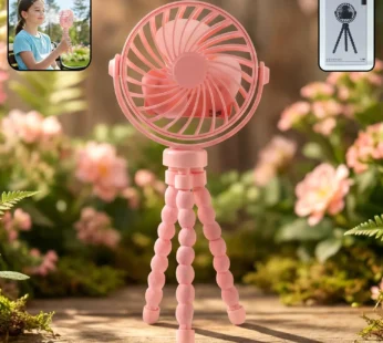 Rechargeable Portable LED Fan – Flexible Tripod & Quiet Cooling