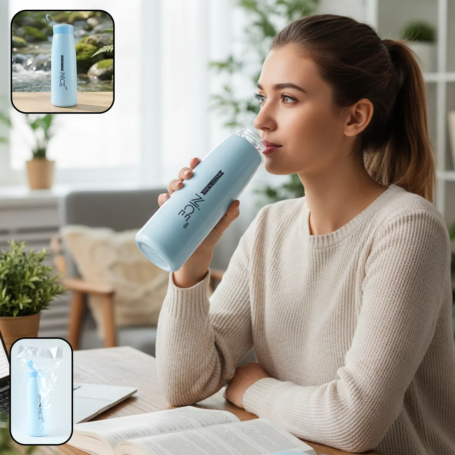Premium Plastic Water Bottle – Leakproof Reusable 800ml for Daily Use - Buy Online at Alikart