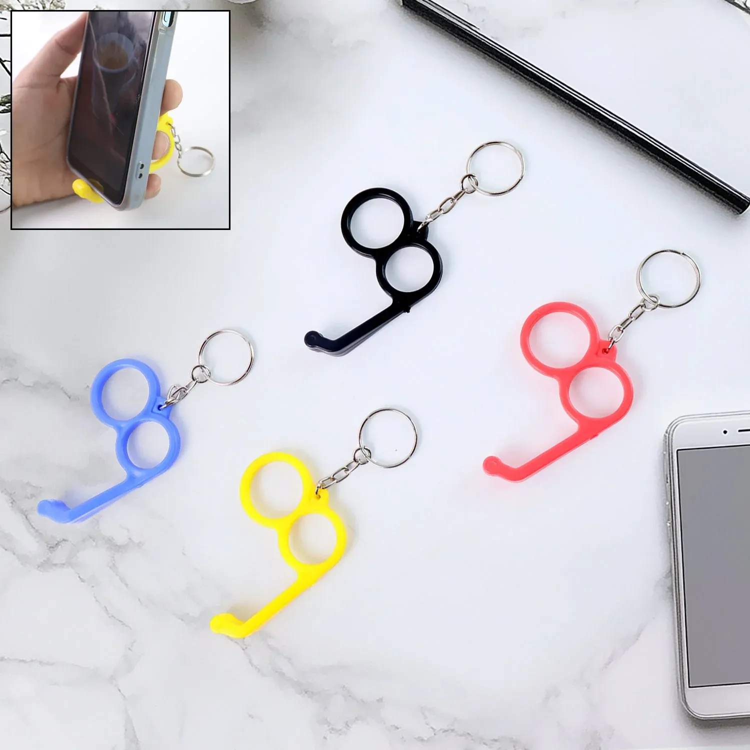 Premium Dual-Finger Mobile Stand Keyring – Lightweight 2-in-1 Phone Holder - Buy Online at Alikart