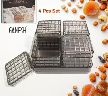 Dry Fruit Container Set – Acrylic 4-Piece Gift Tray | Ganesh