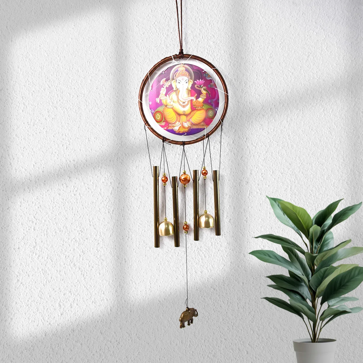 Premium Lord Ganesh Wind Chimes – Soothing Outdoor Garden Decor - Buy Online at Alikart
