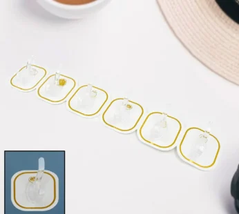 Transparent Adhesive Hooks (6 Pcs) – Strong & Reusable | GlimmerHome