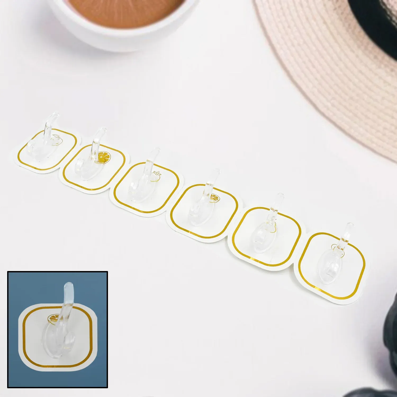 Premium Transparent Adhesive Hooks (6 Pcs) – Strong & Reusable | GlimmerHome - Buy Online at Alikart